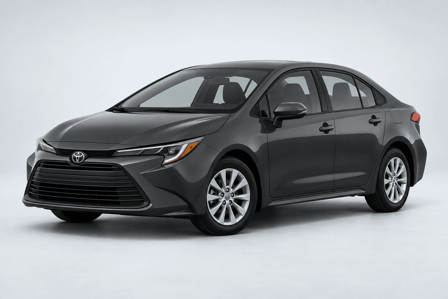 2026 Toyota Corolla LE in Underground, three-quarter studio view with full vehicle contained in frame